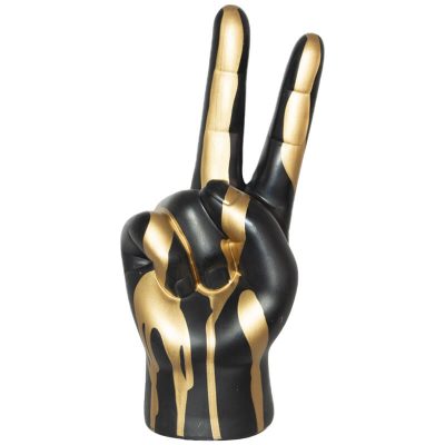 Peace sign sculpture