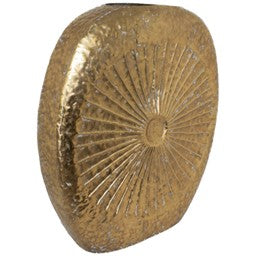 Golden circle metal vase